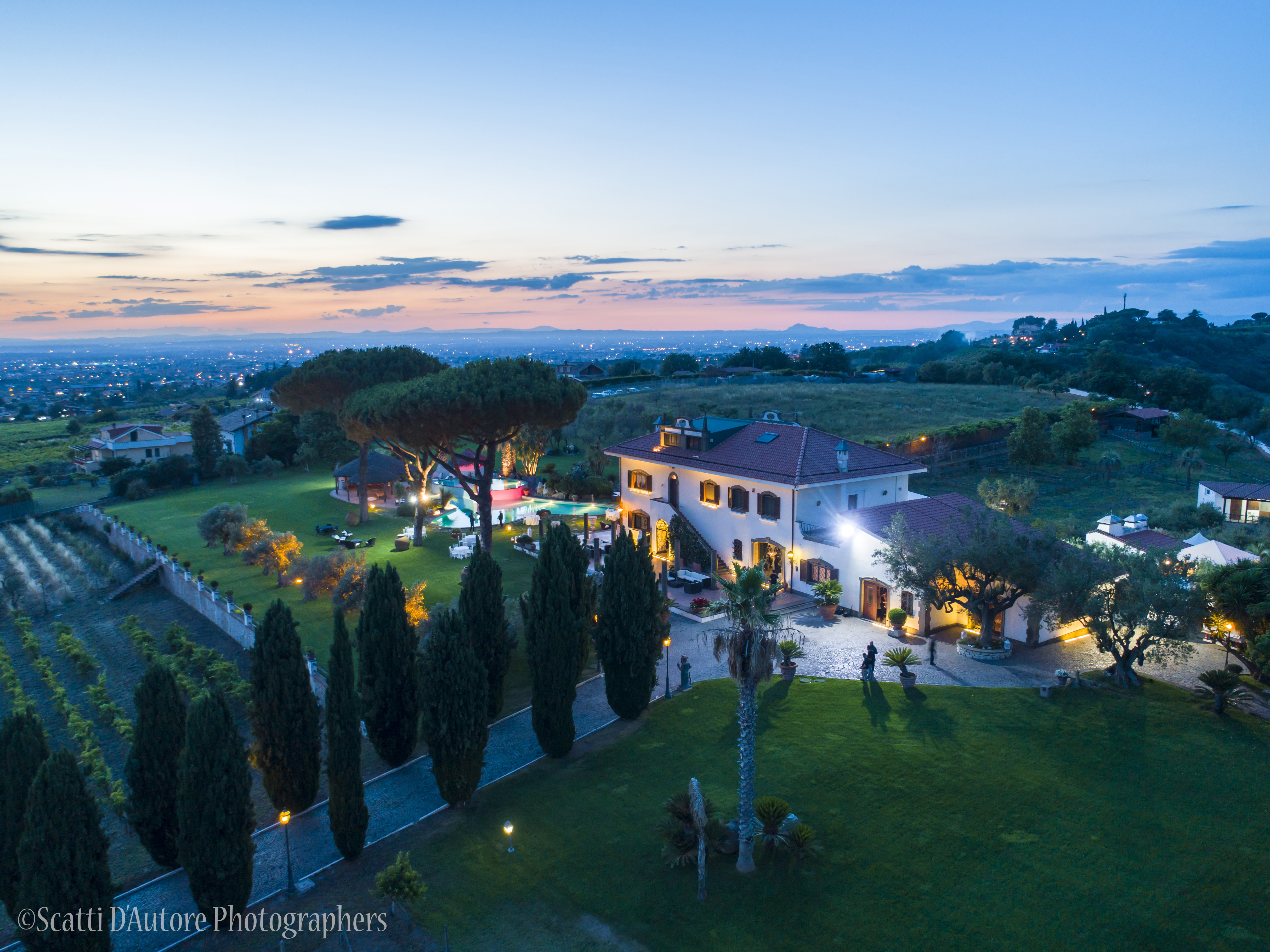 villa con panorama per matrimonio